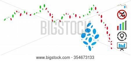 Dot Mosaic Based On Ethereum Falling Chart. Mosaic Vector Ethereum Falling Chart Is Created With Sca