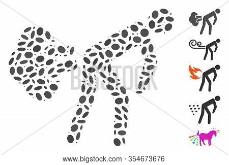 Dotted Mosaic Based On Fart Gases. Mosaic Vector Fart Gases Is Formed With Random Elliptic Elements.