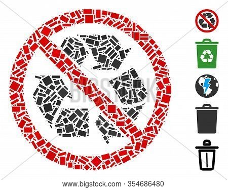 Dot Mosaic Based On No Recycling. Mosaic Vector No Recycling Is Created With Random Rectangle Items.