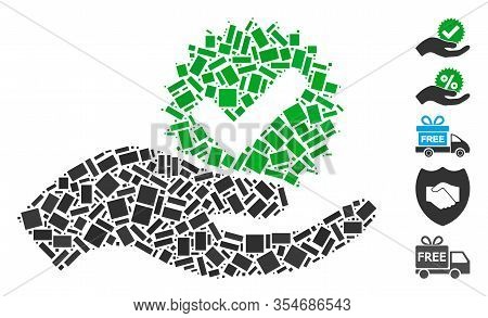 Dotted Mosaic Based On True Bonus. Mosaic Vector True Bonus Is Composed With Scattered Rectangular E