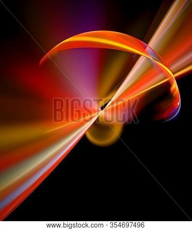 Abstract, Fractal, Computer-generated Image Of Multi-colored Geometric Shapes, Curves And Lines Rese