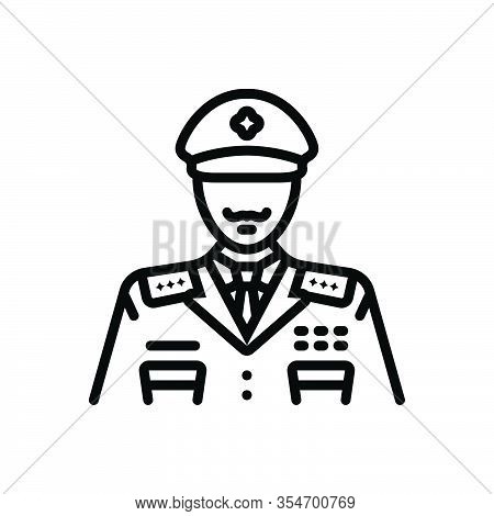 Black Line Icon For General Widespread Police Man Policeman Officer Avatar Detective Enforcement
