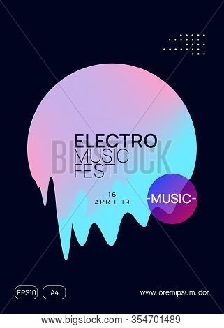 Summer Music. Fluid Holographic Gradient Shape And Line. Electronic Sound. Night Dance Lifestyle Hol