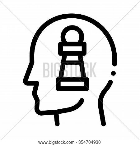 Chess Figure Head Icon Vector. Outline Chess Figure Head Sign. Isolated Contour Symbol Illustration