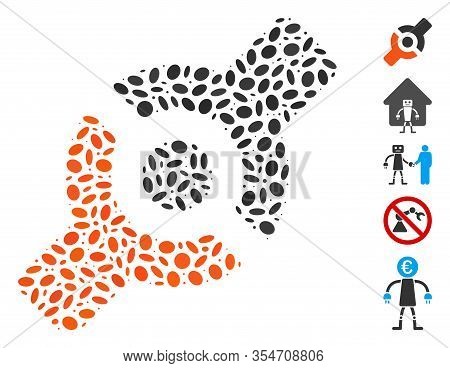 Dotted Mosaic Based On Artificial Joint. Mosaic Vector Artificial Joint Is Composed With Randomized 