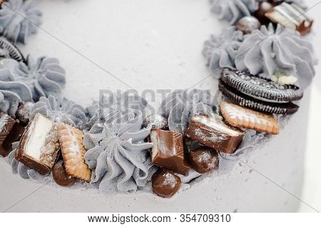 Candy Bar. Table With Sweets, Candies, Dessert