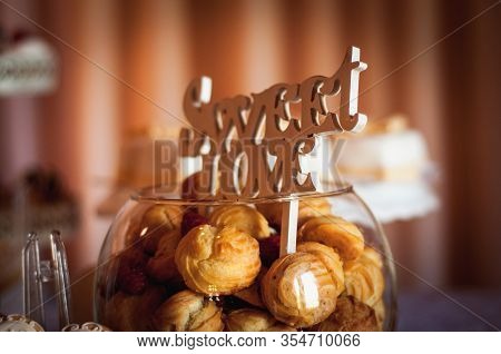 Candy Bar. Table With Sweets, Candies, Dessert