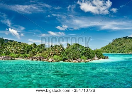 Overlook of Seychelles landscape at Mahe island