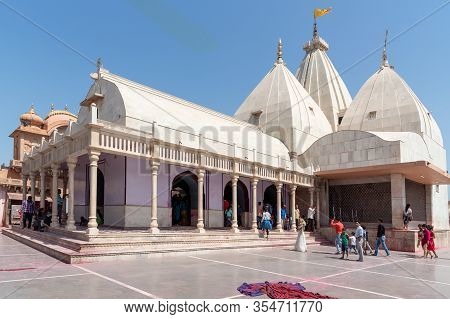 Nandgaon, Uttar Pradesh , India - March 22, 2019: Nandababa Temple In Nandgaon. It Is Known As The H