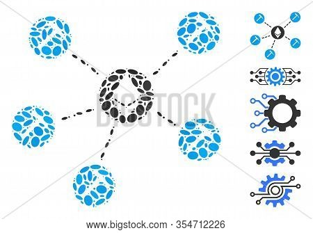 Dotted Mosaic Based On Ethereum Mining Pool. Mosaic Vector Ethereum Mining Pool Is Formed With Rando