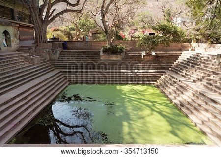 Barsana, Uttar Pradesh, India - March 22, 2019: Shri Radha Sarovar Is Holy Pond In Barsana