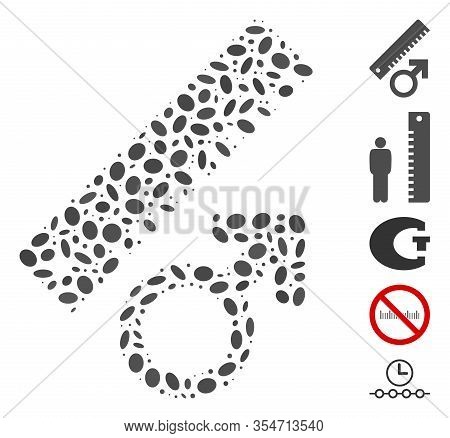 Dot Mosaic Based On Penis Measure. Mosaic Vector Penis Measure Is Composed With Random Elliptic Item