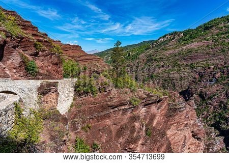 Gorges De Daluis Or Chocolate Canyon In Provence-alpes, France.