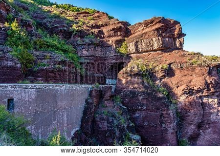 Gorges De Daluis Or Chocolate Canyon In Provence-alpes, France.