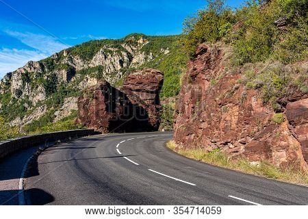 Gorges De Daluis Or Chocolate Canyon In Provence-alpes, France.