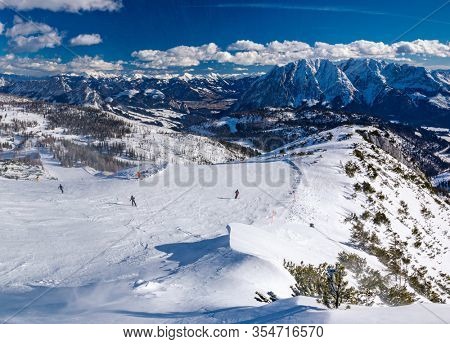 Tauplitz Alm close to Bad Mitterndorf in Styria, Austria, in winter.