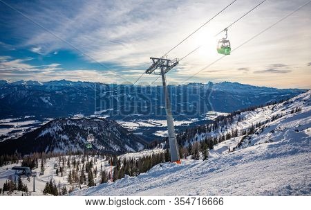 Tauplitz Alm close to Bad Mitterndorf in Styria, Austria, in winter.