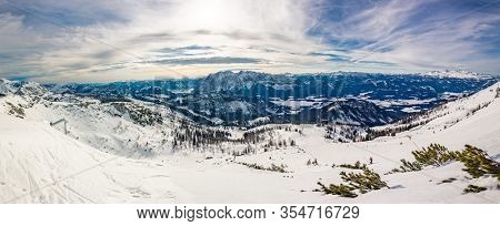 Tauplitz Alm close to Bad Mitterndorf in Styria, Austria, in winter.