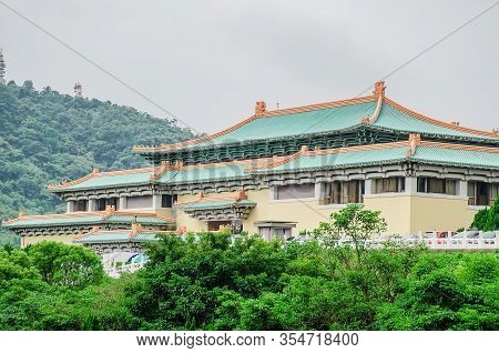 Taipei, Taiwan - May 15, 2019: Beautiful Architecture Building Exterior Of Landmark Of Taipei Gugong
