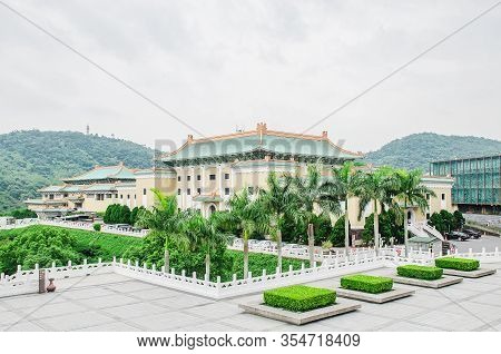 Taipei, Taiwan - May 15, 2019: Beautiful Architecture Building Exterior Of Landmark Of Taipei Gugong