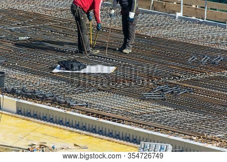 Velbert, Nrw, Germany - March 17, 2016:\\npreparation For Concrete Work Construction Of A Residentia