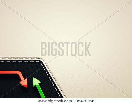 Growth And Decline: Aroows Over Leather Pattern