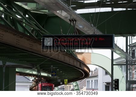 Wuppertal; Nrw; Germany - July 31; 2017:
 Suspension Railway In The Station Wuppertal Vohwinkel.die 