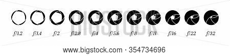 Camera Lens Aperture With Various Iris Position