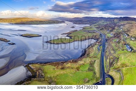 The New N56 Road And Viewpoint Between Glenties And Lettermacaward At The Gweebarray Bay N County Do