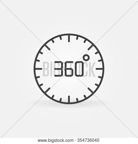 360 Degree Circle Vector Linear Concept Icon Or Design Element