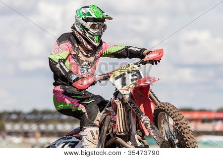 Semigorje, Russland 22. Juli: Unbekannte Fahrer beim grand Prix von Russland der Fim Motocross Weltmeister