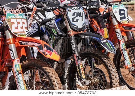 Semigorje, Russland 22. Juli: Fahrräder beim grand Prix von Russland der Fim Motocross Weltmeisterschaft mx1 ein
