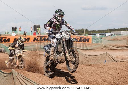 Semigorje, Russland 22. Juli: Unbekannte Fahrer beim grand Prix von Russland der Fim Motocross Weltmeister