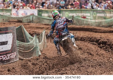 SEMIGORJE, Russland - Juli 22: Unidentified Fahrer beim Grand Prix von Russland der FIM Motocross World Champ