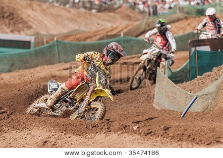 SEMIGORJE, Russland - Juli 22: Unidentified Fahrer beim Grand Prix von Russland der FIM Motocross World Champ