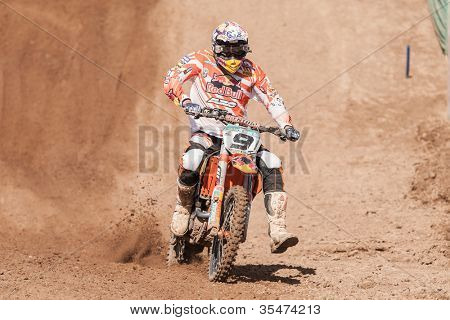 SEMIGORJE, Russland - Juli 22: Unidentified Fahrer beim Grand Prix von Russland der FIM Motocross World Champ