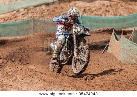 SEMIGORJE, Russland - Juli 22: Unidentified Fahrer beim Grand Prix von Russland der FIM Motocross World Champ