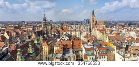 Wroclaw, Poland. Aerial Cityscape (view From Mostek Pokutnic Viewpoint)