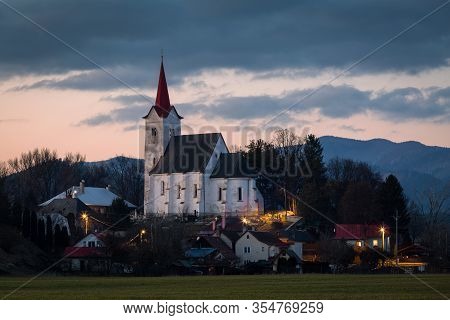 Church In Turciansky Dur Village Of Turiec Region, Slovakia.