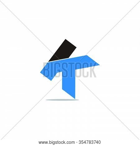 Letter Kt Abstract Simple Geometric Shadow Symbol Logo Vector