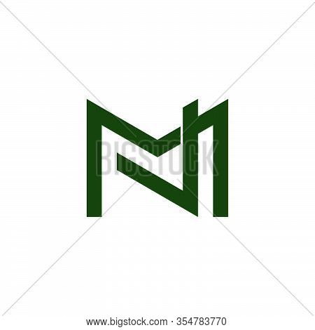 Letter Mv Geometric Line Simple Logo Vector