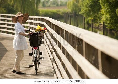 Woman with bike