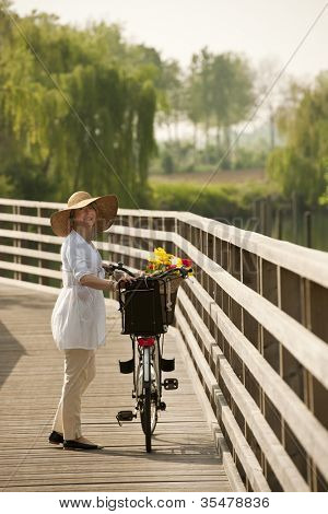 Woman with bike