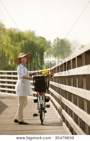 Woman with bike