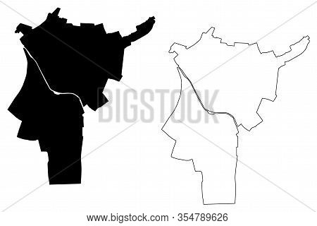 Saint-denis City (french Republic, France) Map Vector Illustration, Scribble Sketch City Of Saint De