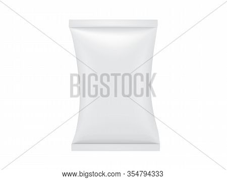 Empty White Paper Packaging Isolated On White Background Vector Mock Up