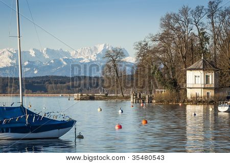Obraz jezera Starnberg v Bavorsku Německo - Tutzing