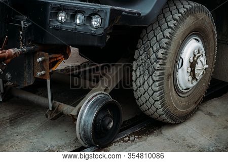 Road-rail Truck Locomobile Wheels, Close Up View