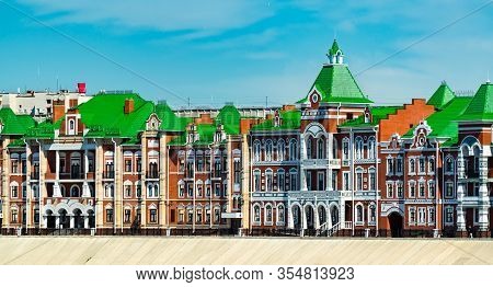 Houses At The Embankment Of The Malaya Kokshaga River In Yoshkar-ola - Mari El, Russia