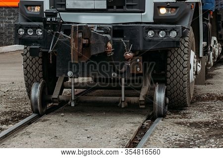 Road-rail Truck Locomobile Wheels, Close Up View